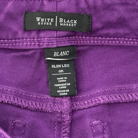 White House Black Market BLANC Purple Slim Leg Ankle Denim Jeans Size 0R - Picture 5 of 8